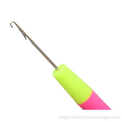 Handle Crochet Hook Threader Pulling Needle For Linking Micro Rings Loop Needle Hair Extension Braiding Wig Tools